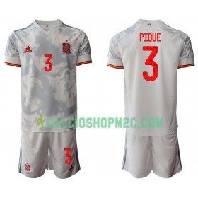 Spagna PIQUE 3 Bambino Maglia Trasferta Euro 2020 Manica Corta (+ Pantaloncini)